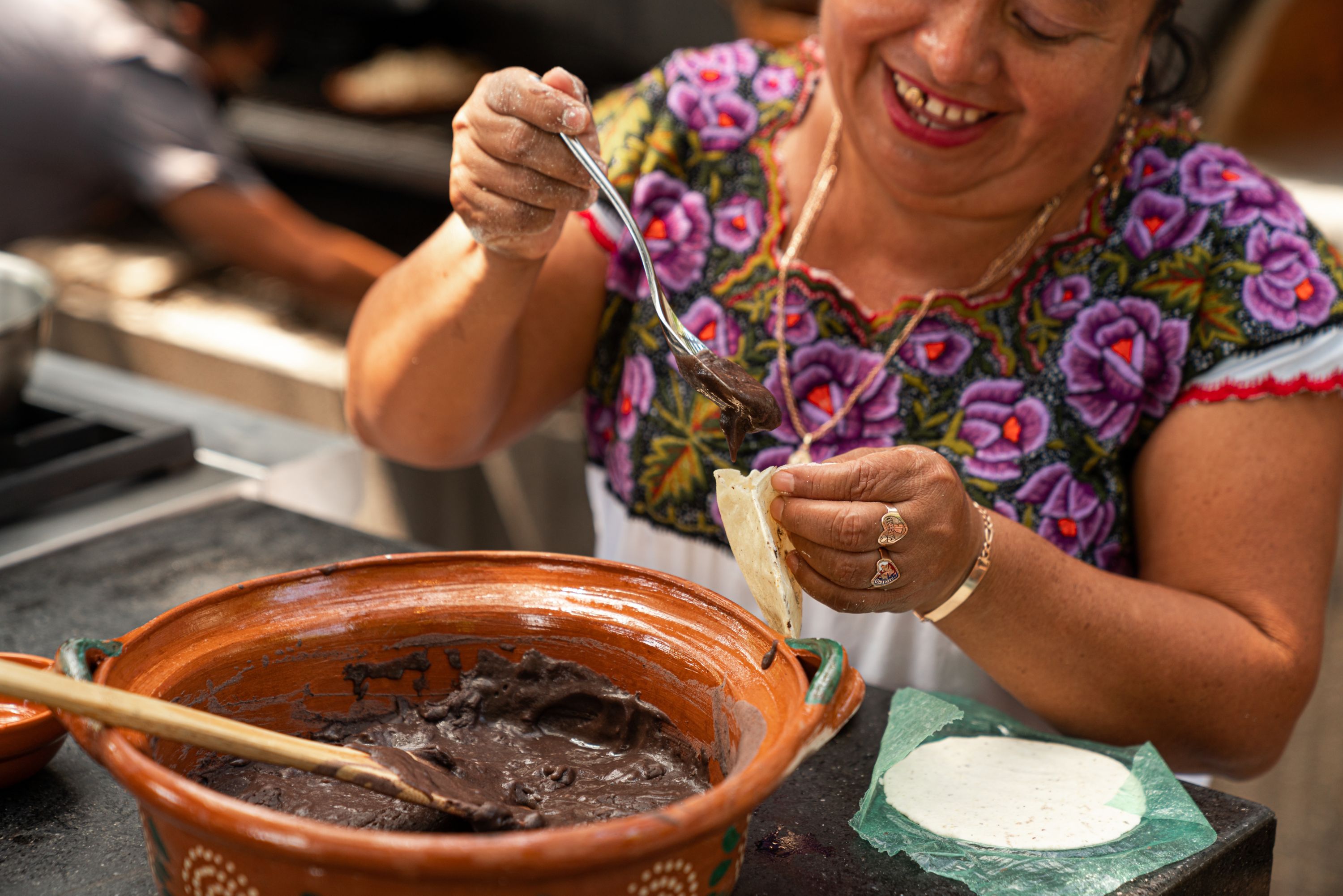 chef rosalia chay with local ingredients at la ceiba garden and kitchen